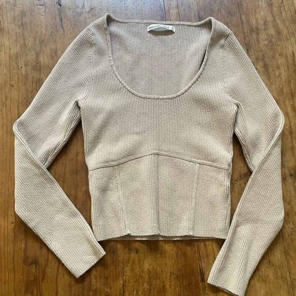 Abercrombie & Fitch Scoopneck Corset Sweater - Picture 2 of 3